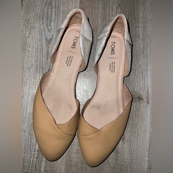 EUC TOMS Jutti D'Orsay Tan Leather Flat - Picture 6 of 9